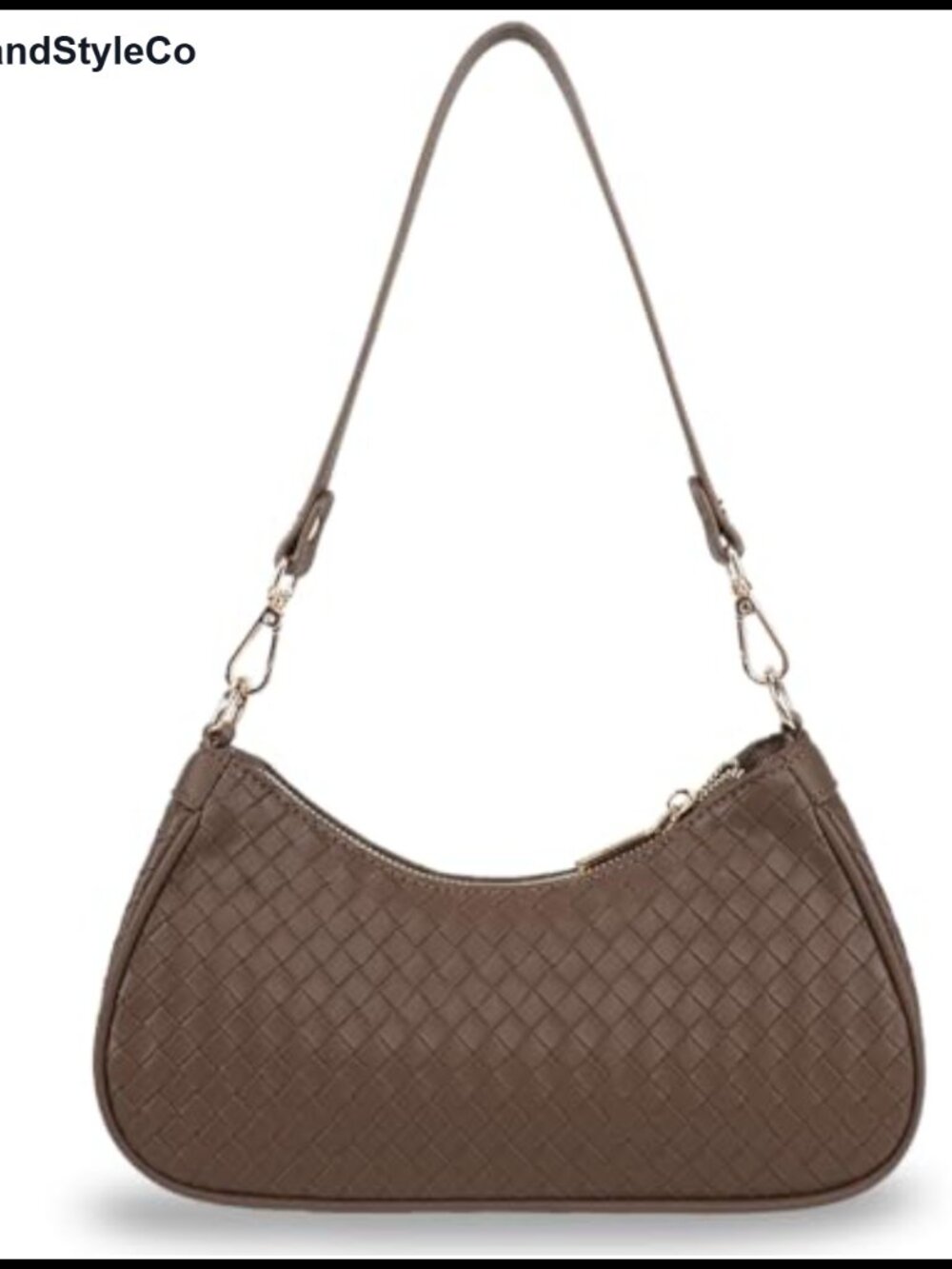 Woven PU Leather Shoulder Bag Small Hobo Retro Style Women